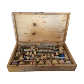 Vintage wooden table croquet set
