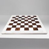 1970s Gorgeous Brown and White Chess Set in Volterra Alabaster Handmade. Ma