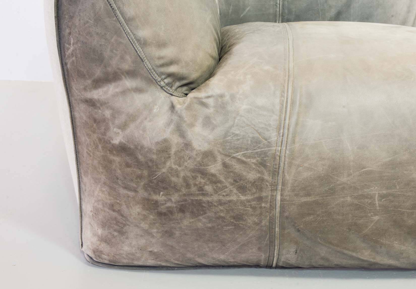 Mario Bellini 2-Seat Le Bambole Sofa for C&B Italia in Leather & Fabric 70s