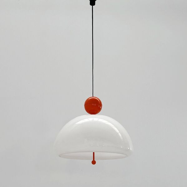 Suspension Saliscendi Orange par Elio Martinelli pour Martinelli Luce, 1970