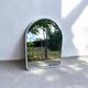 Vintage Space Age mirror / 70s rounded white tubular frame — 71 x 55