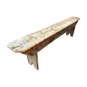 Rustic bench natural wood