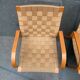 Vintage Scandinavian wooden armchair set