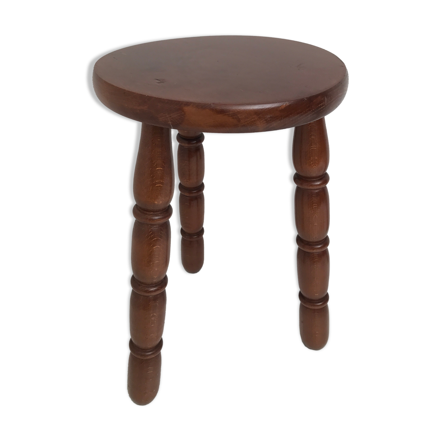 Wooden stool turned tripod foot