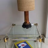 Table d’appoint en bambou lucite par Charles Hollis Jones