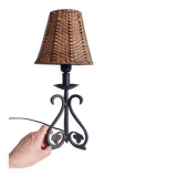 Mid-20th Century Spanish Hand-Forged Wrought Iron Table Lamps