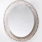 Oval Bathroom Wall Mirror with Lighting and Plexiglass Edge - Hillebrand