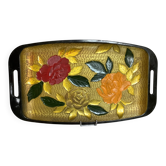 Plateau fleurs multicolores