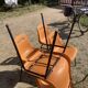 6 Grosfillex chairs from the 70s with orange shell.