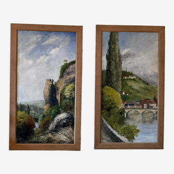 Diptych of a Dordogne landscape