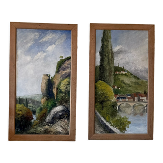 Diptyque d’un paysage de Dordogne