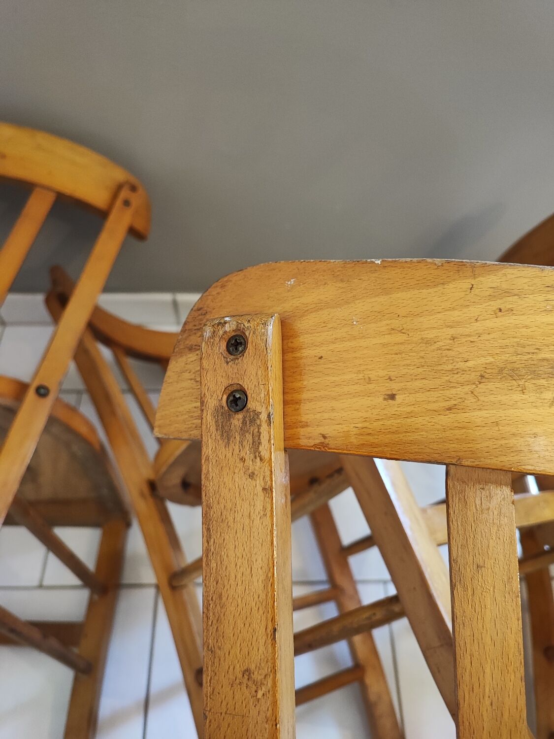 Vintage four-quarter bistro chairs
