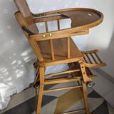 Chaise haute ancienne bébé vintage années 40