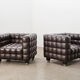 Josef Hoffman pair of Kubus lounge chairs for Wittmann Austria 1910/2011