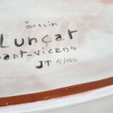 Large oval enamelled terracotta dish by Jean Lurçat from the 1950s