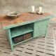 Industrial workbench steel green kitchen or bathroom furniture