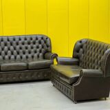 Ensemble canapé chesterfield 3 places et 2 places