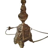 Lampada da Tavolo Vintage Stile Neoclassico in Ottone e Marmo Verde anni '5