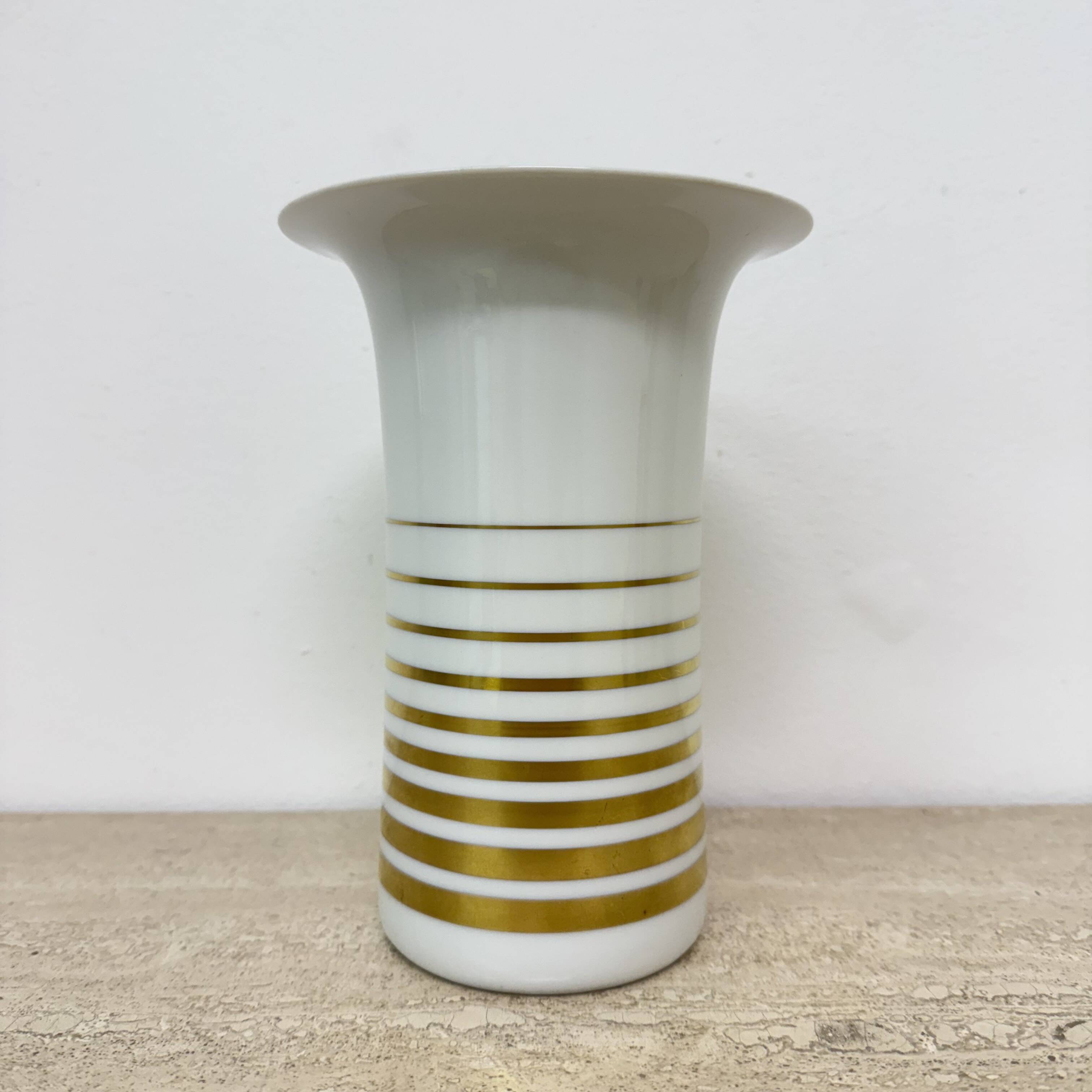 Vintage space age vase Bavaria arzberg Germany golden decor , 1970s