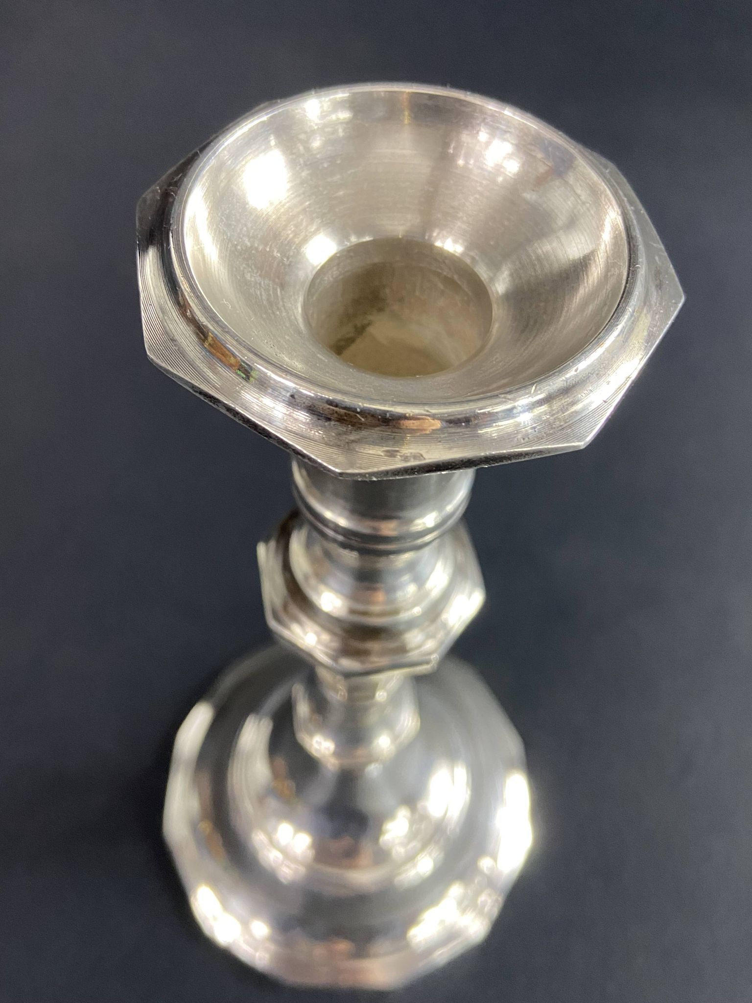 Regency style silver-plated bronze torch candle holder