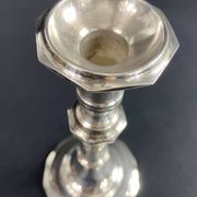 Regency style silver-plated bronze torch candle holder