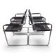 Ensemble de 4 chaises visiteur Matteo Grassi en cuir/chrome, chaises cantilever, 1970.