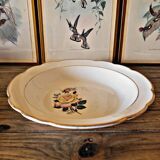 Gien Gardanne dishes, pink and yellow (1 oval, 2 round ones, one of which is hollow)