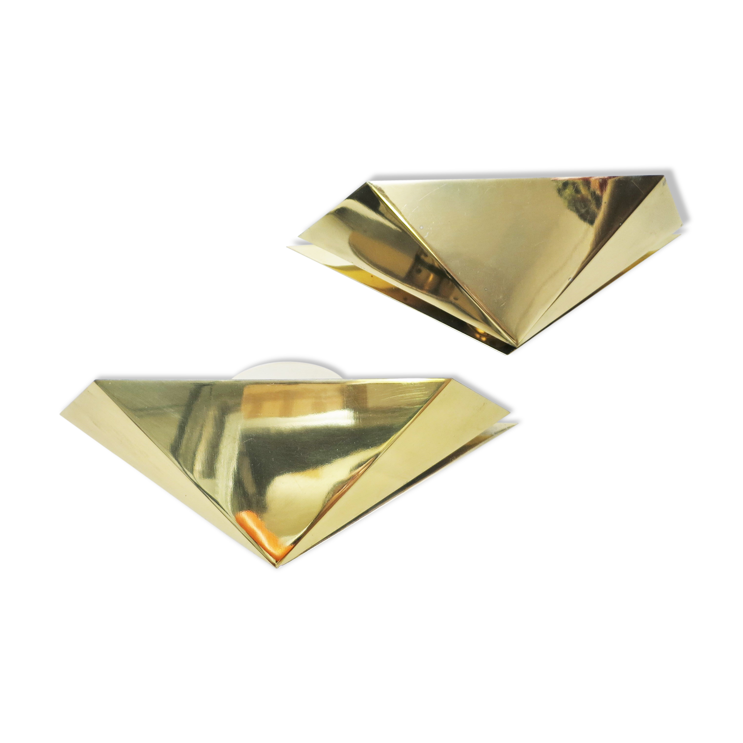 Pair of golden wall lamps