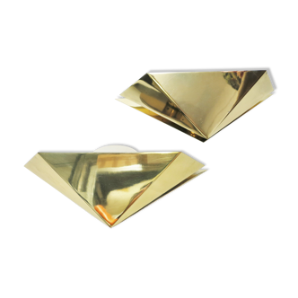 Pair of golden wall lamps