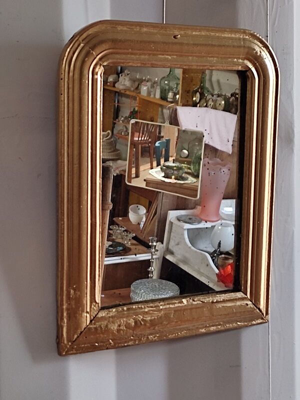 Mirror old plaster Frame gilded wood 25x31cm