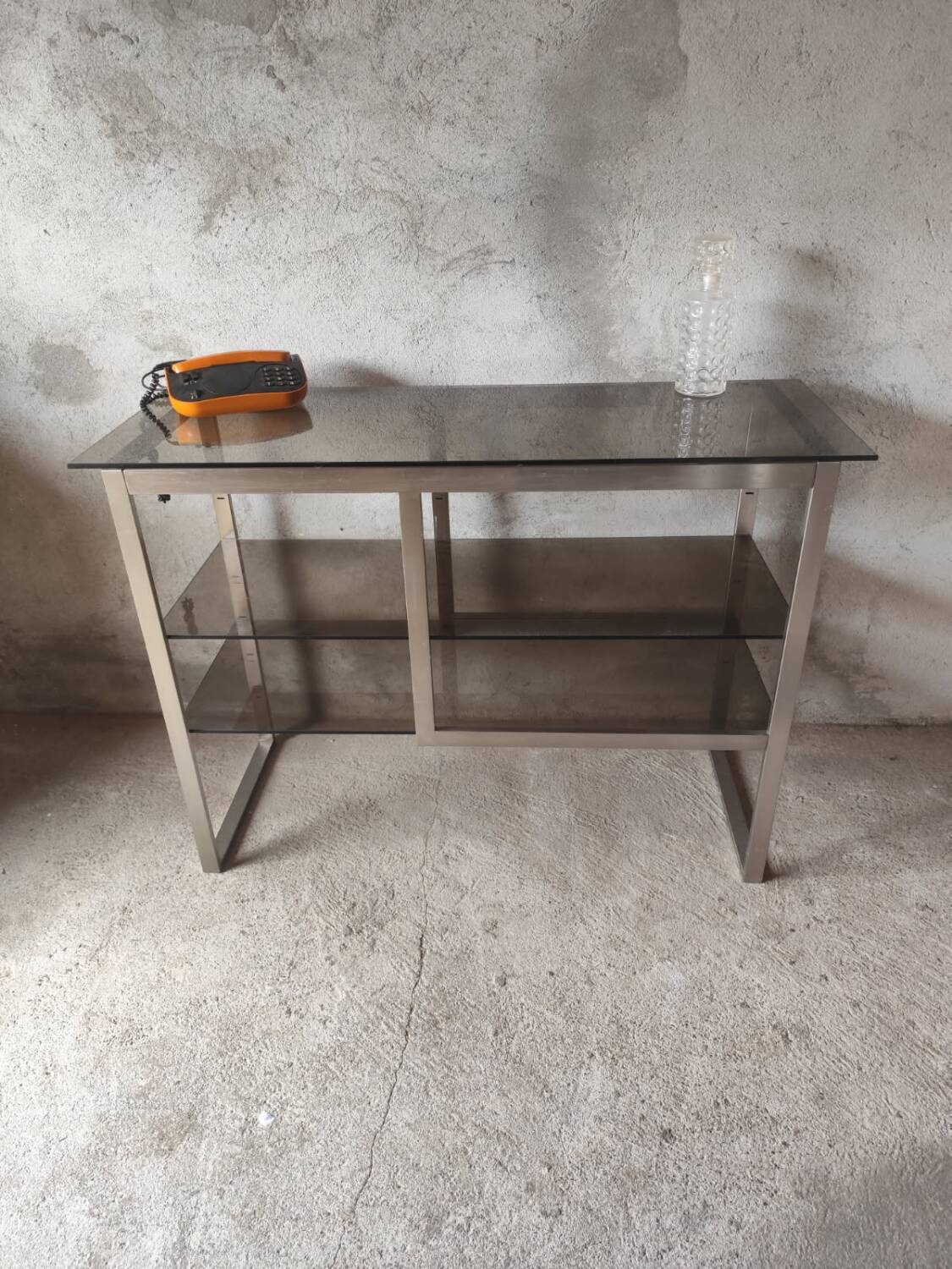 Seventies brushed metal console