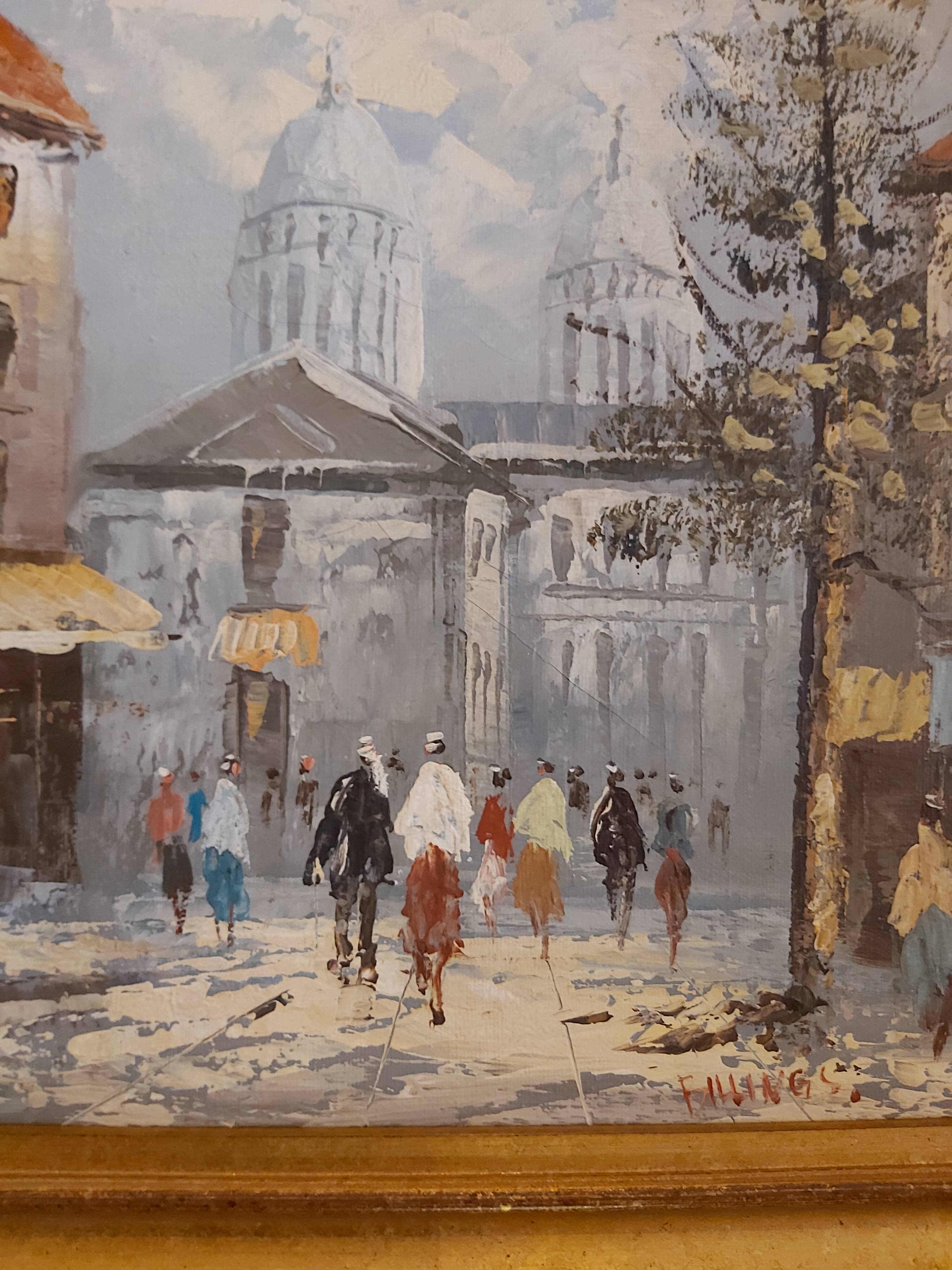 Oil on canvas Paris Montmartre by Billings