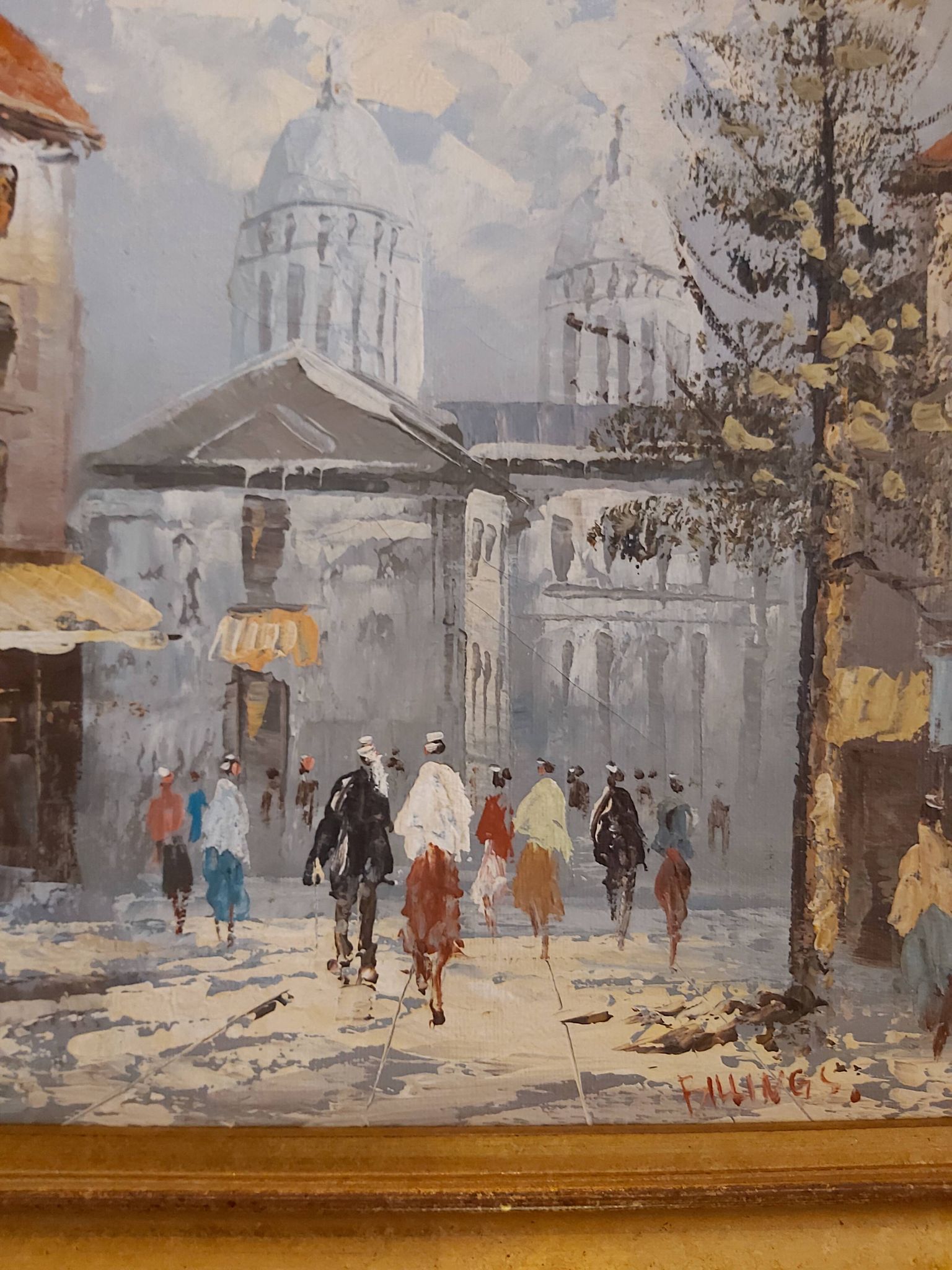 Oil on canvas Paris Montmartre by Billings