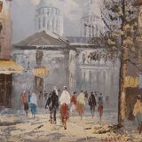 Oil on canvas Paris Montmartre by Billings