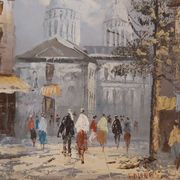 Oil on canvas Paris Montmartre by Billings