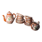 lot of 7 Japanese porcelain tea or coffee cups and teapot 1950 to 70