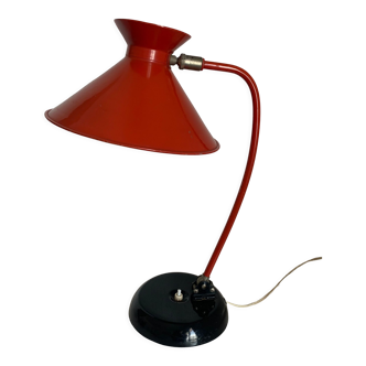 Vintage lamp 1960 desk diabolo red cardinal - 45 cm