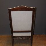 Fauteuil à crémaillère d'époque Louis XIV en noyer
