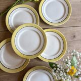 Set of 6 vintage dessert plates, Menton model by Salins