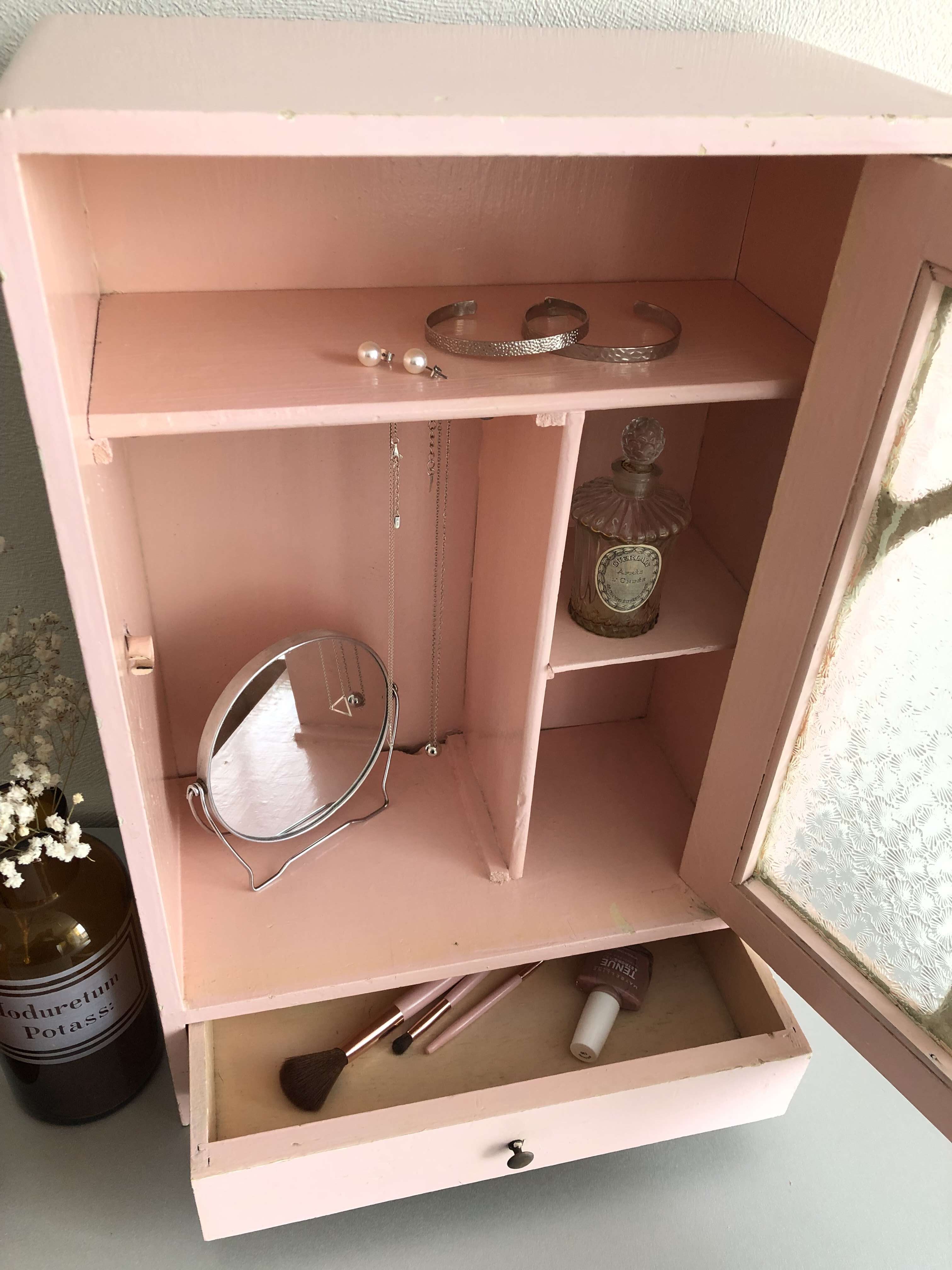 Pink pharmacy cabinet