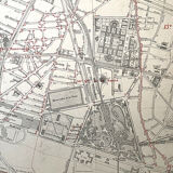 Old cardboard map of Paris - 14th Arrondissement