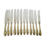 12 silver metal handle knives