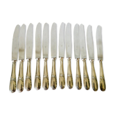 Set de 12 couteaux manche métal argenté