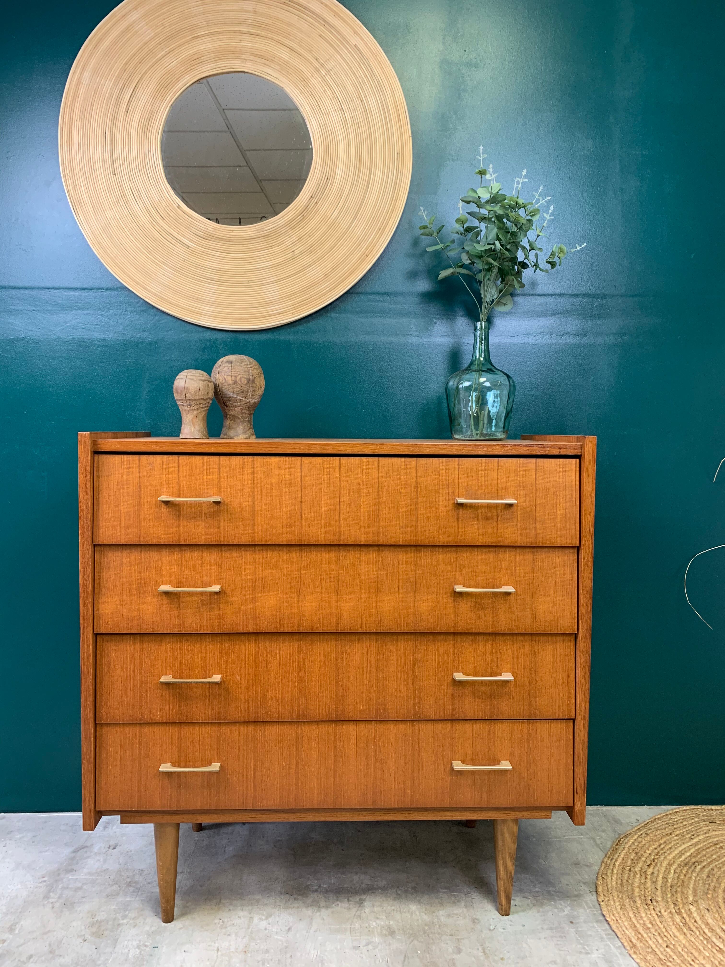 Vintage dresser with tapered feet