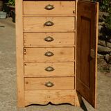 Ancien confiturier / meuble de métier 6 tiroirs en sapin