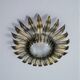 Spanish sunburst foliage ceiling light fixture in gilt iron, 1960s