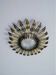 Spanish sunburst foliage ceiling light fixture in gilt iron, 1960s
