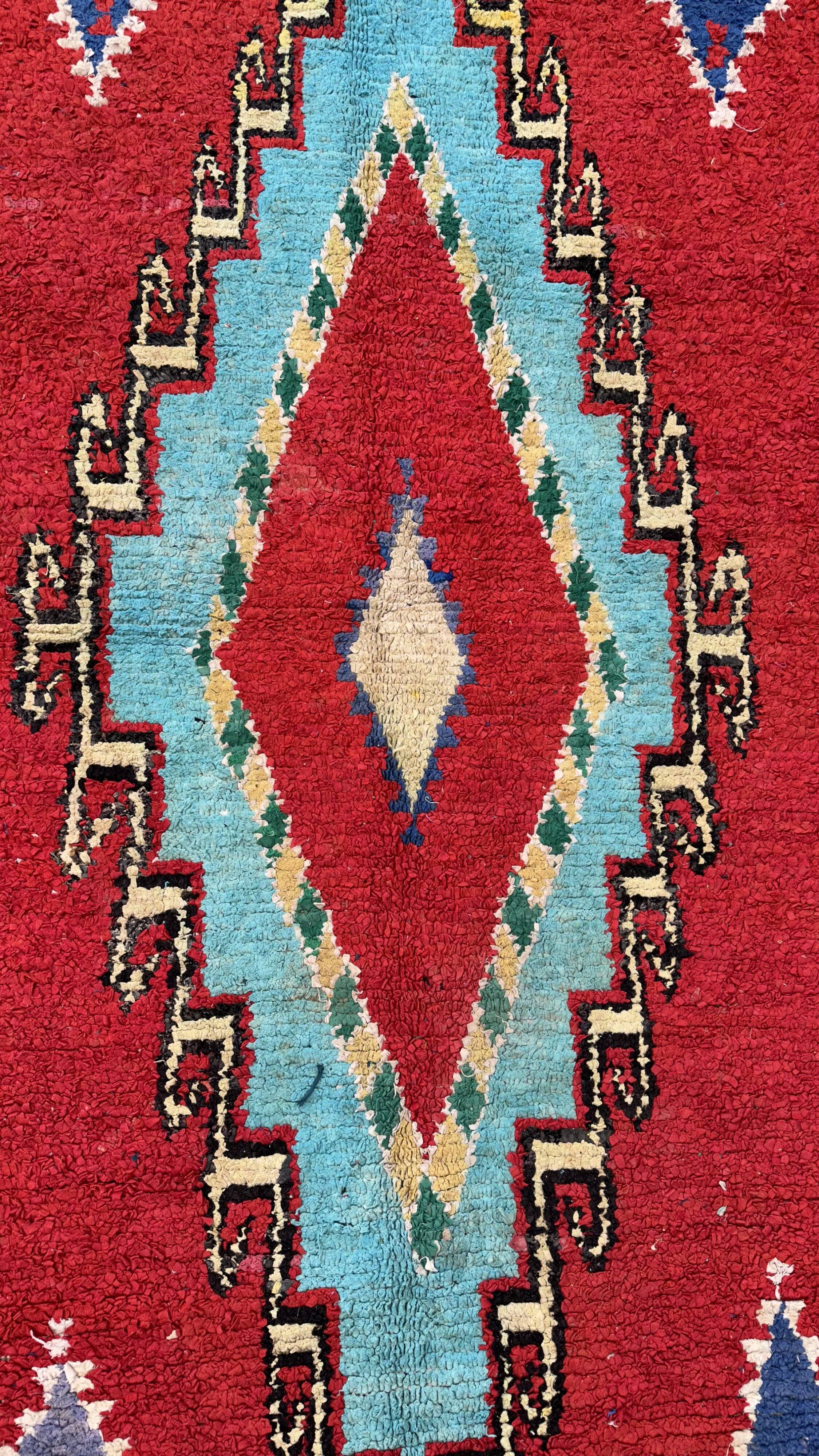 Tapis Berbère Boucherouite coloré - 145 x 267 cm