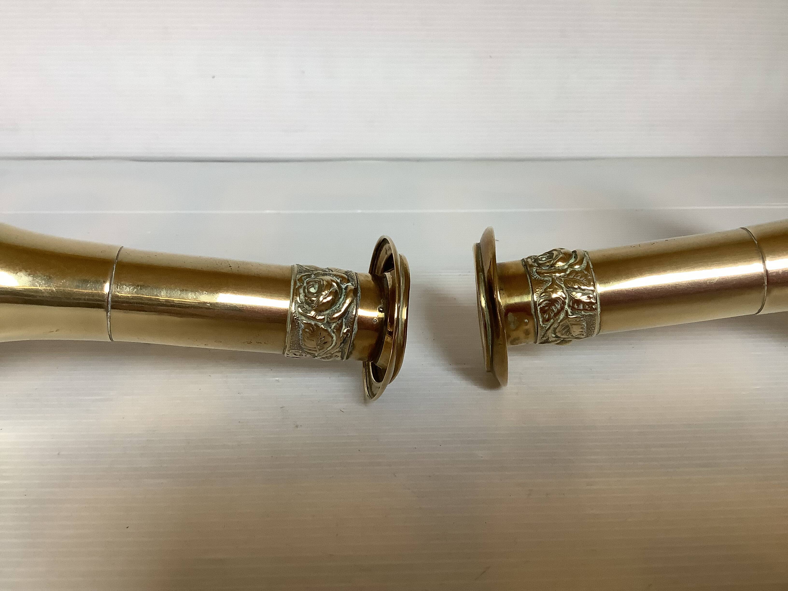 Pair of antique brass candlesticks