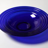 Glass Centerpiece Platter Forum Sapphire / Bormioli Rocco / Italy / 1980s